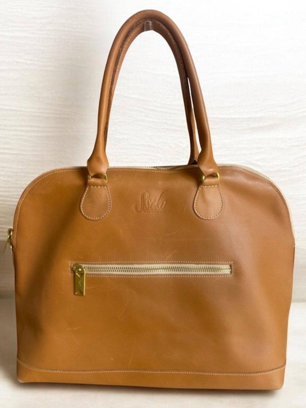 Sseko Leather Sheba Bag in Oiled Caramel